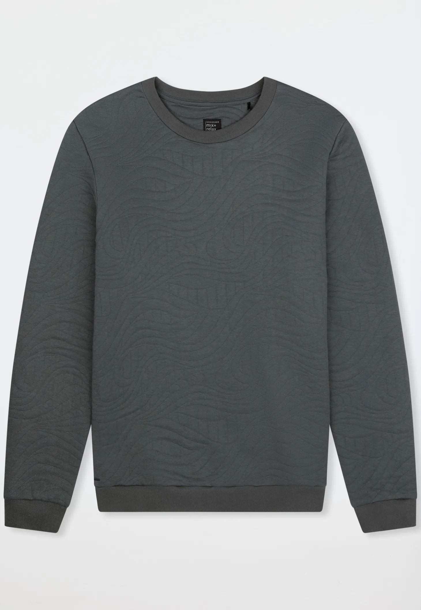 Sweatshirt dunkelgrün gemustert - Mix+Relax