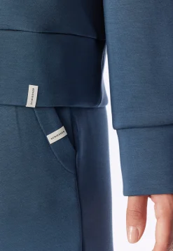 Sweatshirt langarm Doubleface V-Ausschnitt deep blue - Mix+Relax