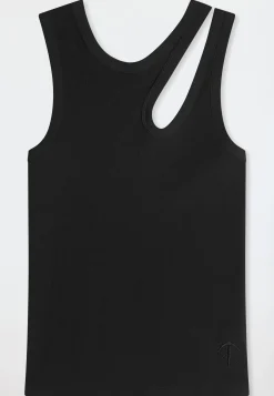 Trägertop Doppelripp Cutout schwarz - SCHIESSER 150 Years