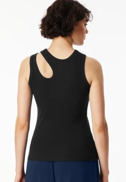 Trägertop Doppelripp Cutout schwarz - SCHIESSER 150 Years