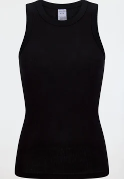 Trägertop Feinripp schwarz - Revival Paula