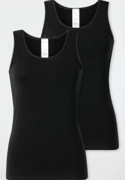 Trägertops 2er-Pack Spitze schwarz - Modern Multipacks