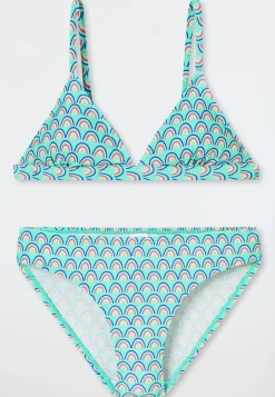 Triangel Bikini Set Regenbögen UV-Schutz 40+ blaugrün - Aqua