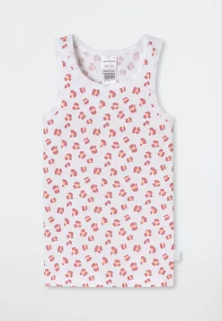 Unterhemden 2er-Pack Animal-Print malve/ weiß - Fine Rib