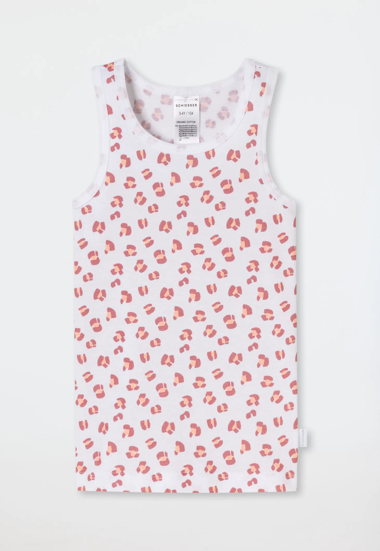 Unterhemden 2er-Pack Animal-Print malve/ weiß - Fine Rib