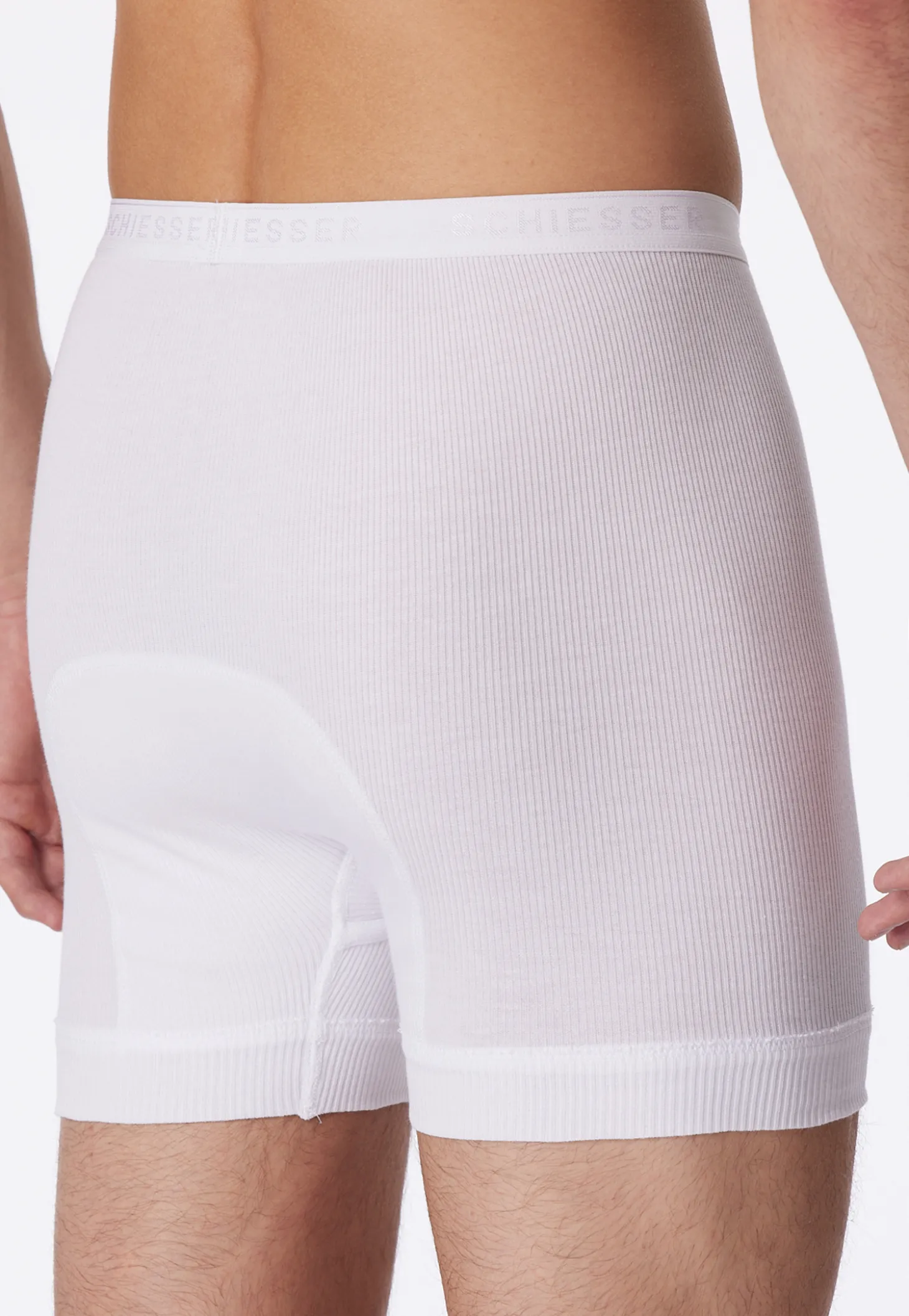 Unterhose kurz mit Eingriff Doppelripp weiß - Original Classics