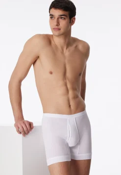 Unterhose kurz mit Eingriff Feinripp weiß - Original Feinripp