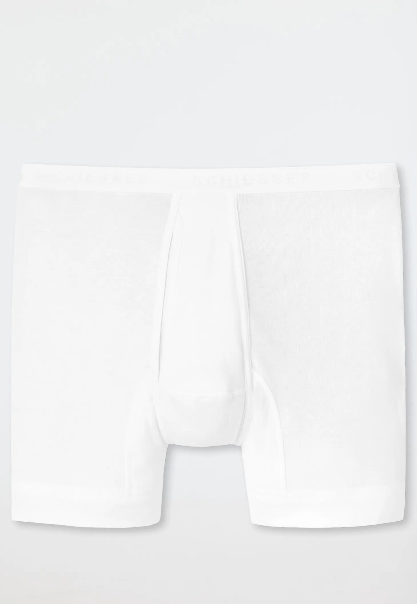 Unterhose kurz mit Eingriff Feinripp weiß - Original Feinripp