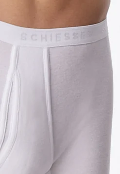 Unterhose kurz mit Eingriff Feinripp weiß - Original Feinripp