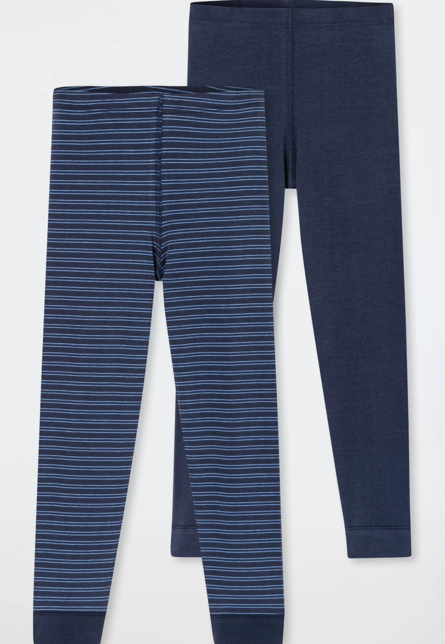 Unterhose lang 2er-Pack Organic Cotton Ringel dunkelblau - 95/5