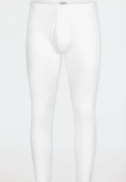 Unterhose lang mit Eingriff weiß - Original Doppelripp