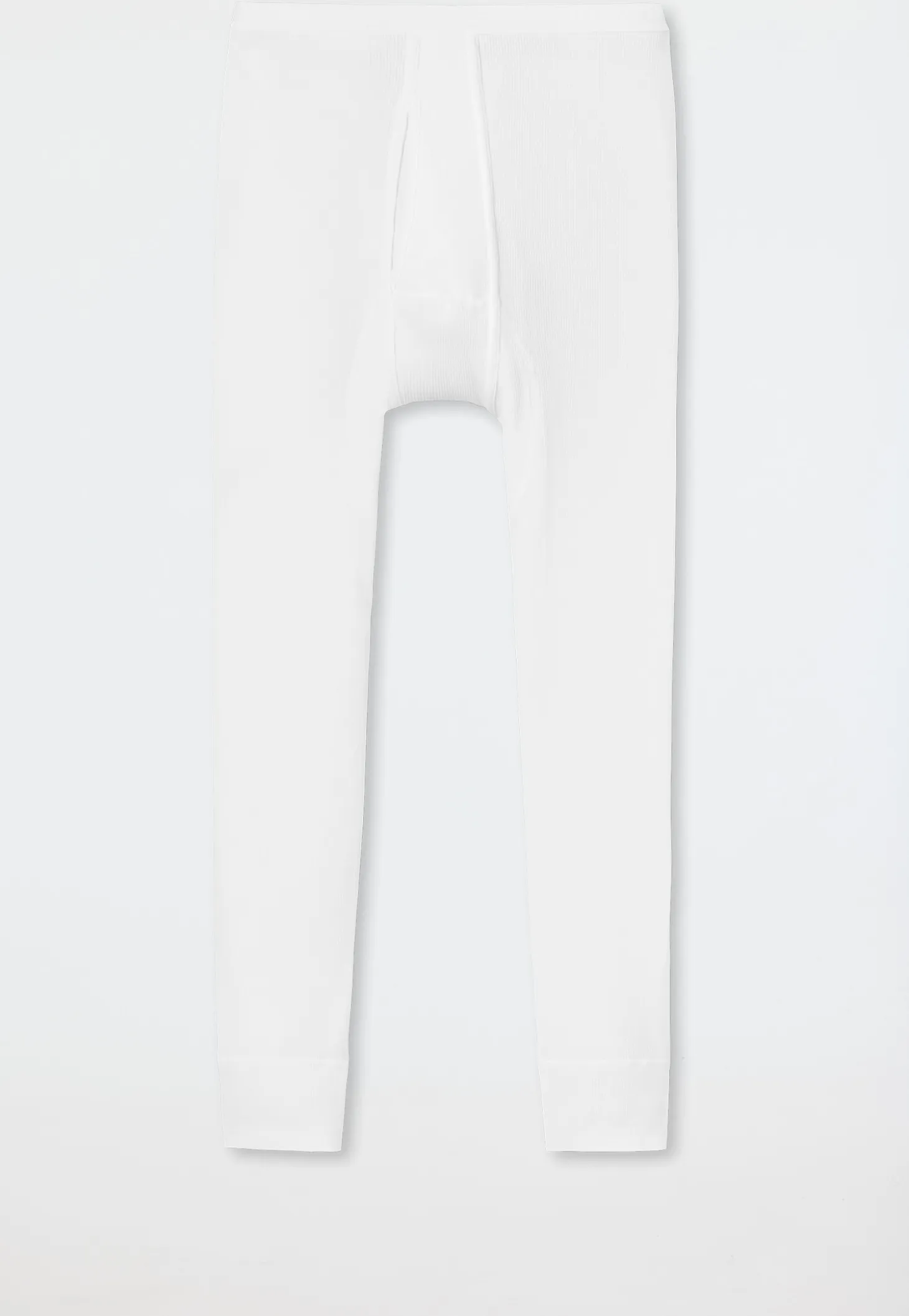 Unterhose 3/4-lang mit Eingriff weiß - Original Doppelripp