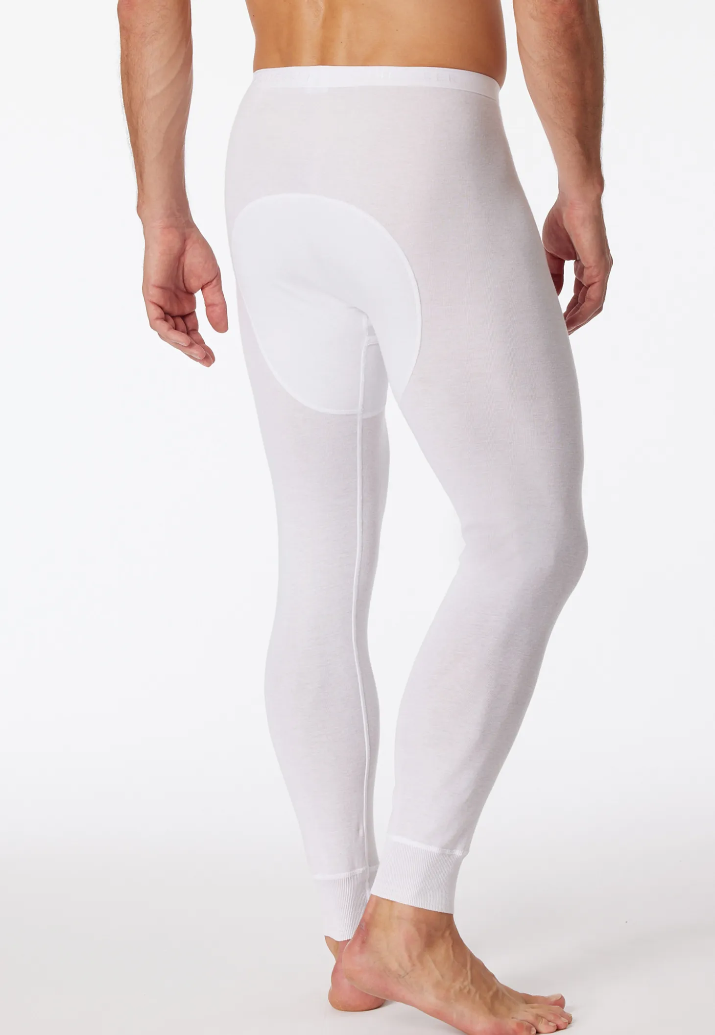 Unterhose lang mit Eingriff weiß - Original Feinripp