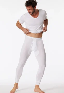 Unterhose lang mit Eingriff weiß - Original Feinripp
