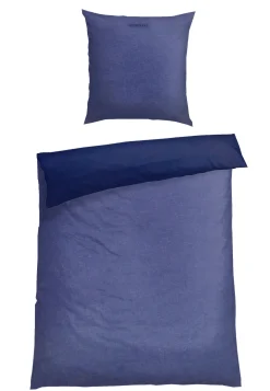 Wende-Bettwäsche 2-teilig Feinbiber blau - SCHIESSER Home