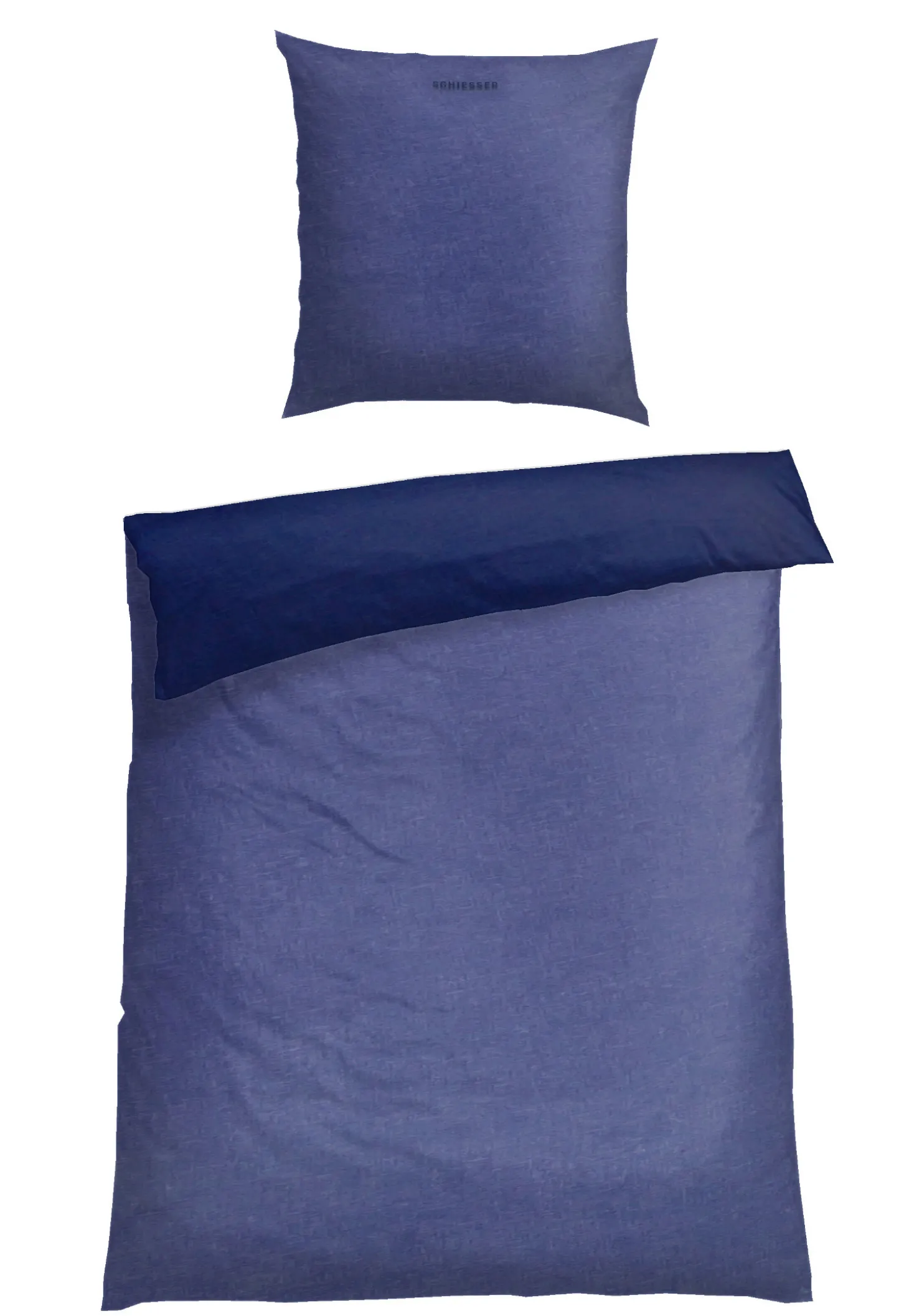 Wende-Bettwäsche 2-teilig Feinbiber blau - SCHIESSER Home